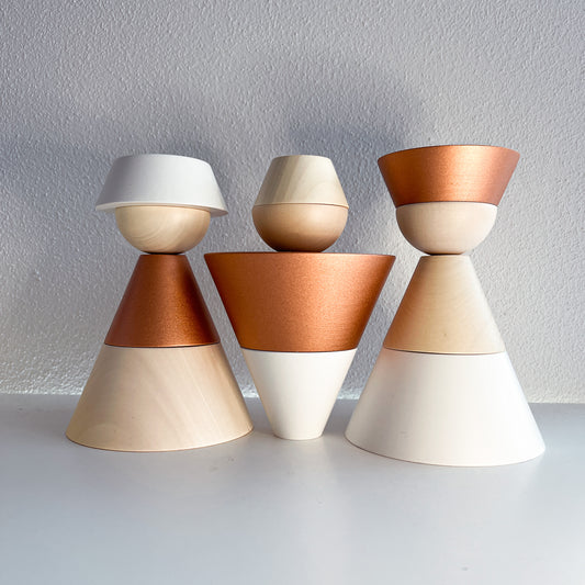 I TRE RE STILISTICI, Set di 3 stereotipi | figure decorative flessibili in stile Bauhaus | Design di culto