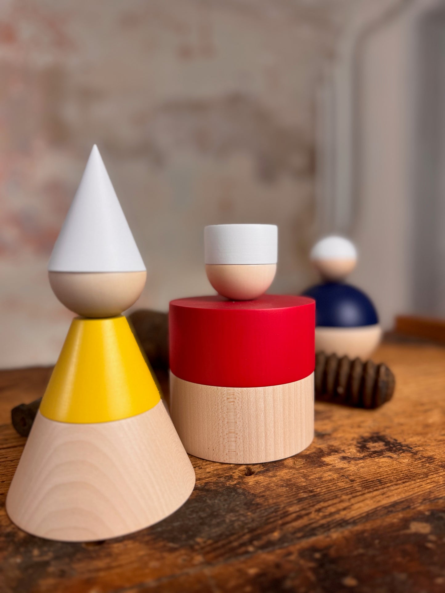 Oskar. Paul. + Walter. | Stereotypen 3er Set | flexible Dekofiguren im Bauhaus-Stil | Cultform-Design