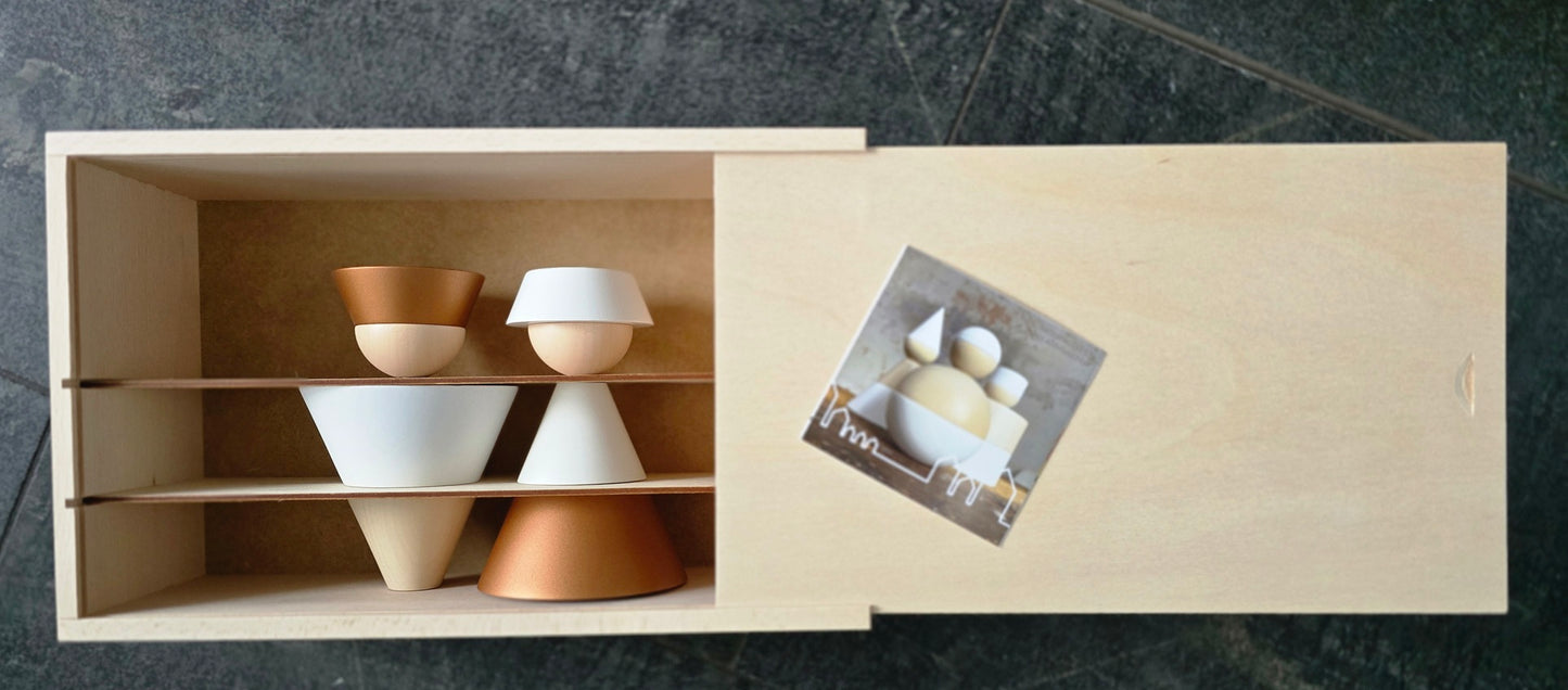 König + Königin, Stereotypen 2er Set | flexible Dekofiguren im Bauhaus-Stil | Cultform-Design