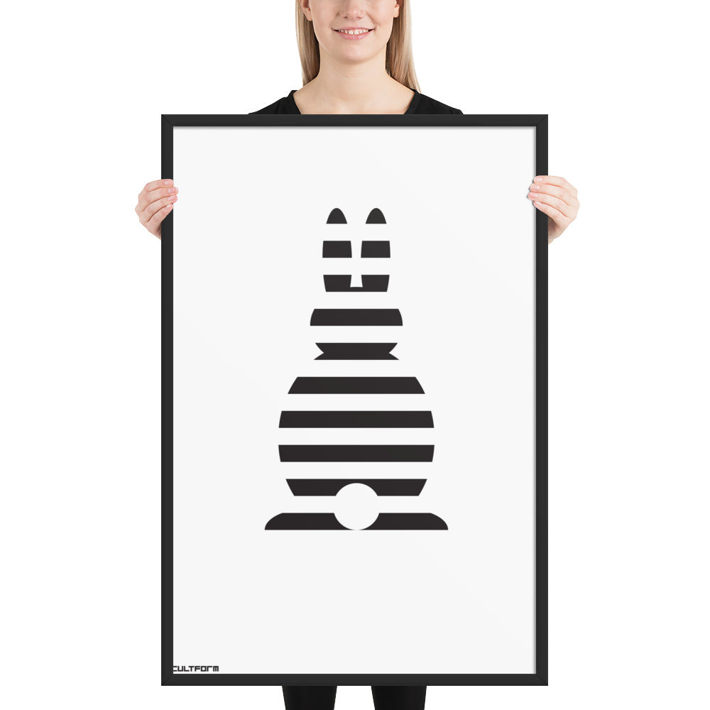 Framed poster Easter bunny striped