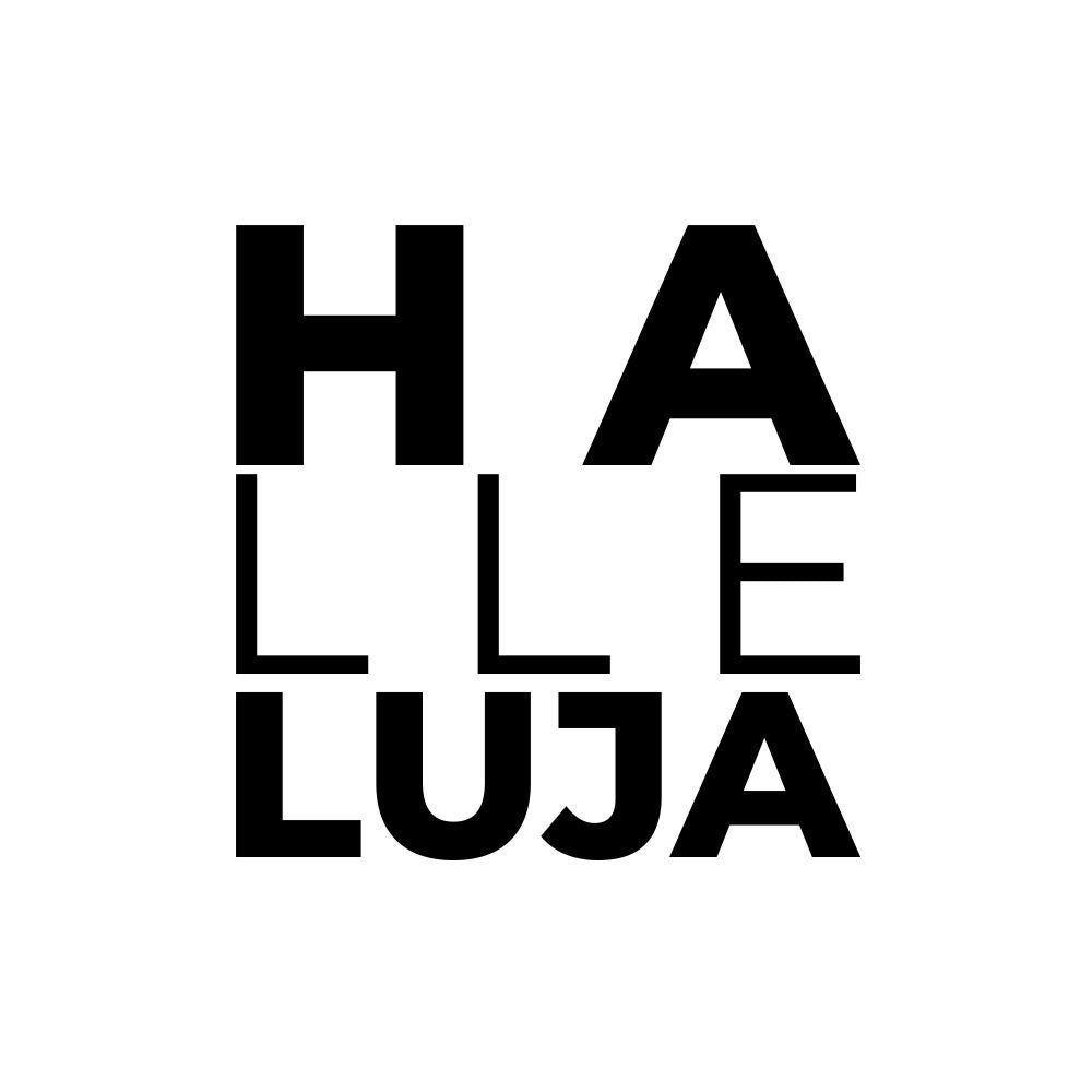 Weihnachtsgrafik Typo "Halleluja" A4 Download