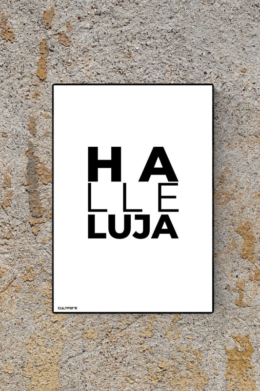 Grafica natalizia Typo "Hallelujah" A4 Scarica