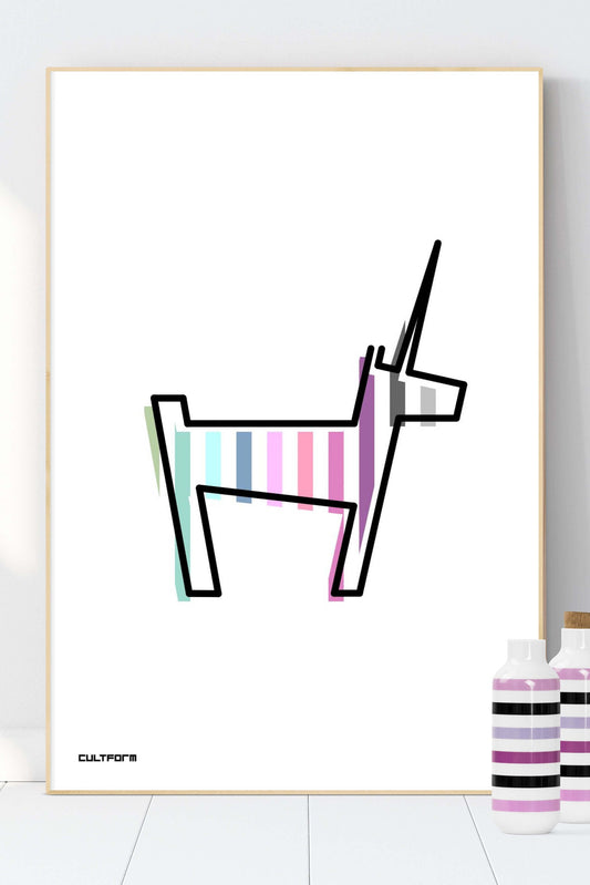 Scarica la grafica "Unicorno Linea Striata"