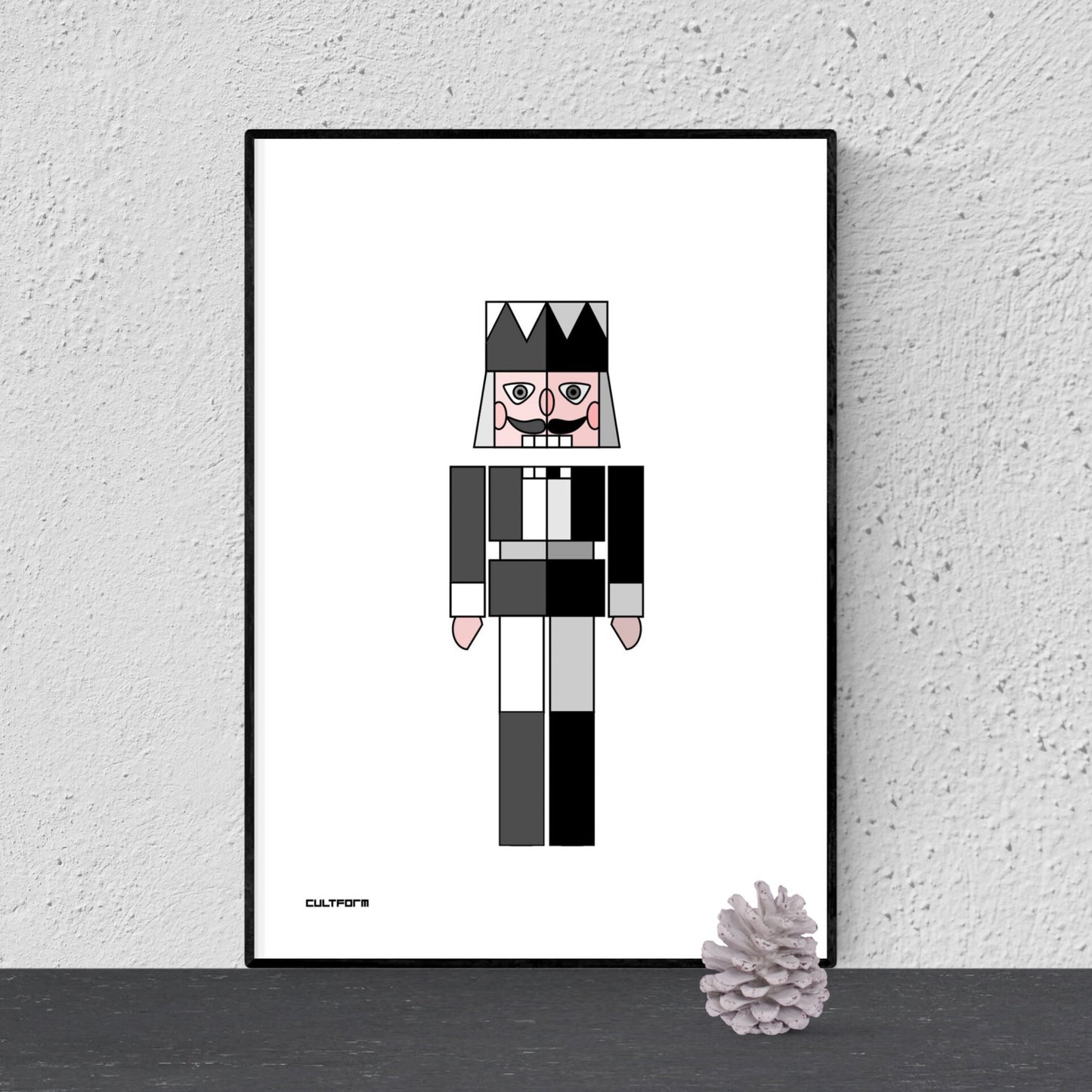 Weihnachtsgrafik "Nussknacker schwarz" A4 Download