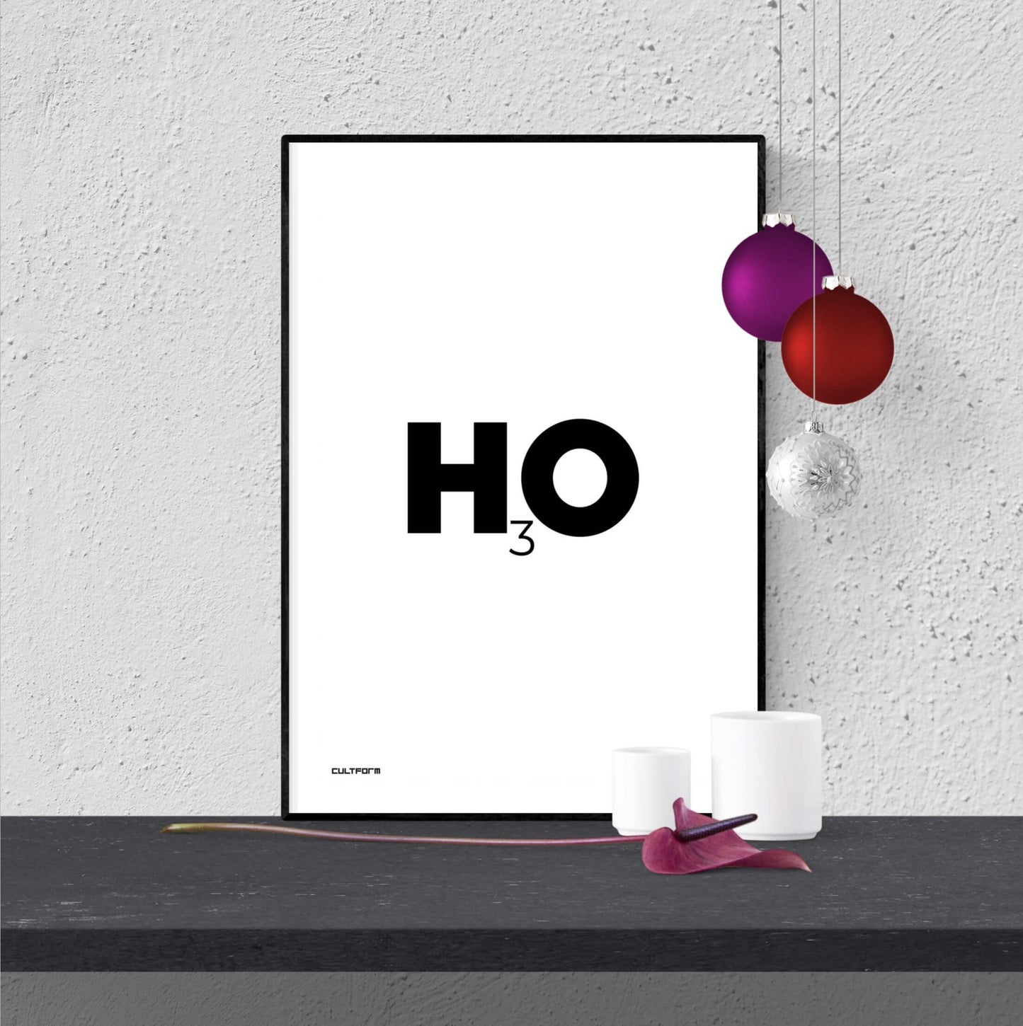 Weihnachtsgrafik Typo HOHOHO SW 3er Set A4 Download