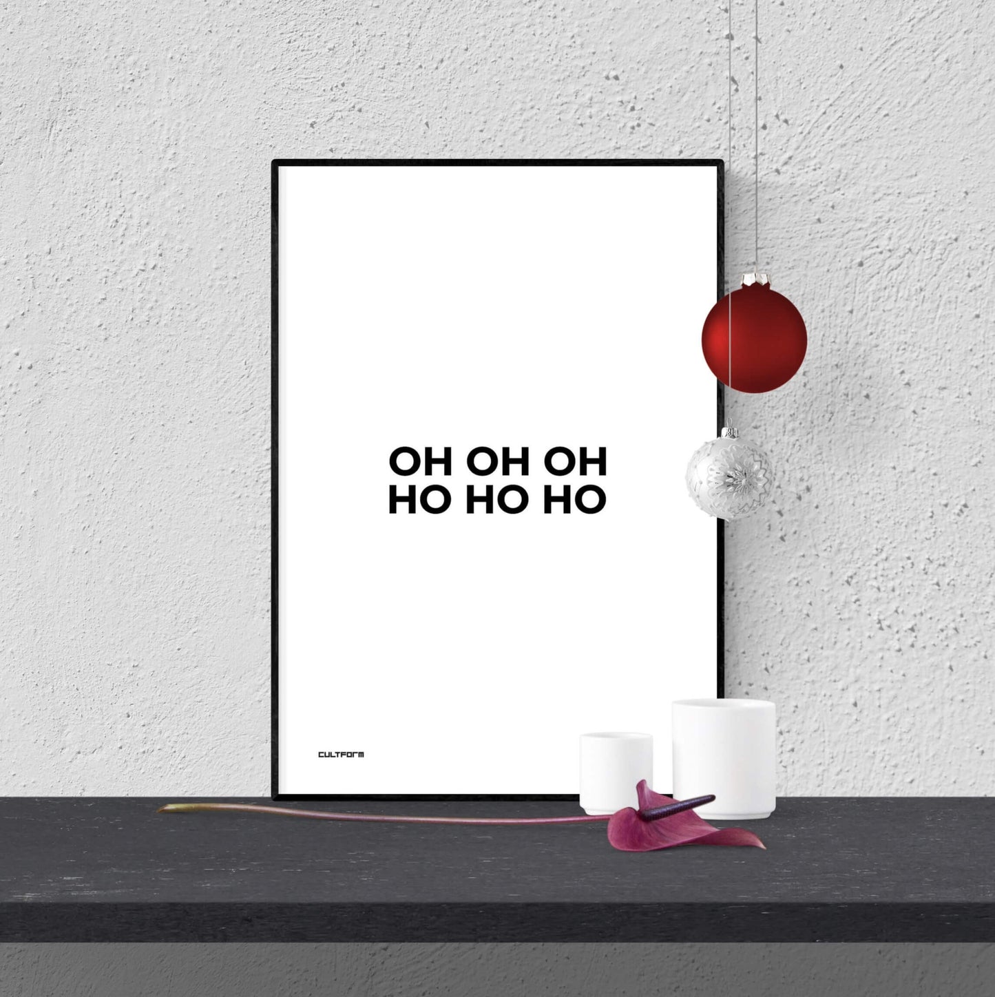 Weihnachtsgrafik Typo HOHOHO SW 3er Set A4 Download