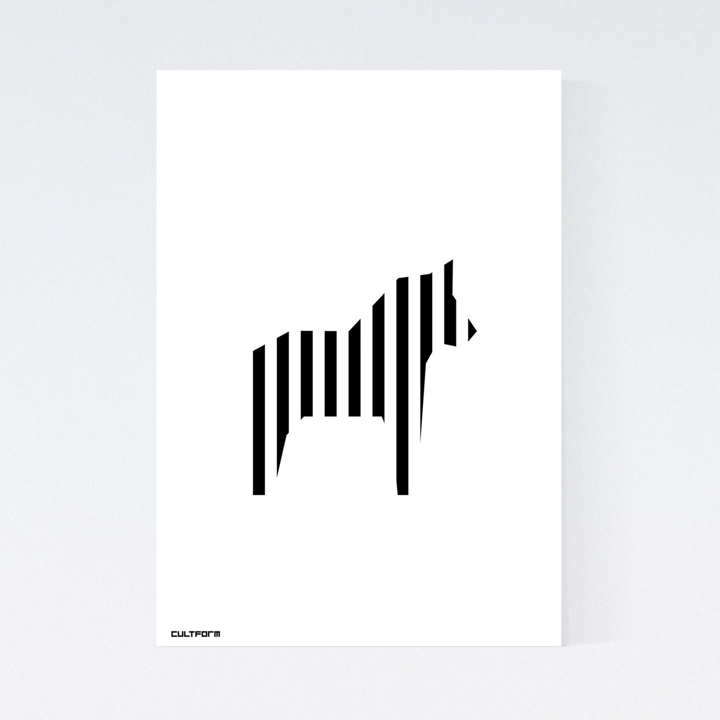 Druckgrafik "Pferd gestreift schwarz weiss"