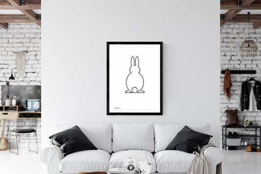 Manifesto di Pasqua: Grafica "Easter Bunny Line Black" Scarica