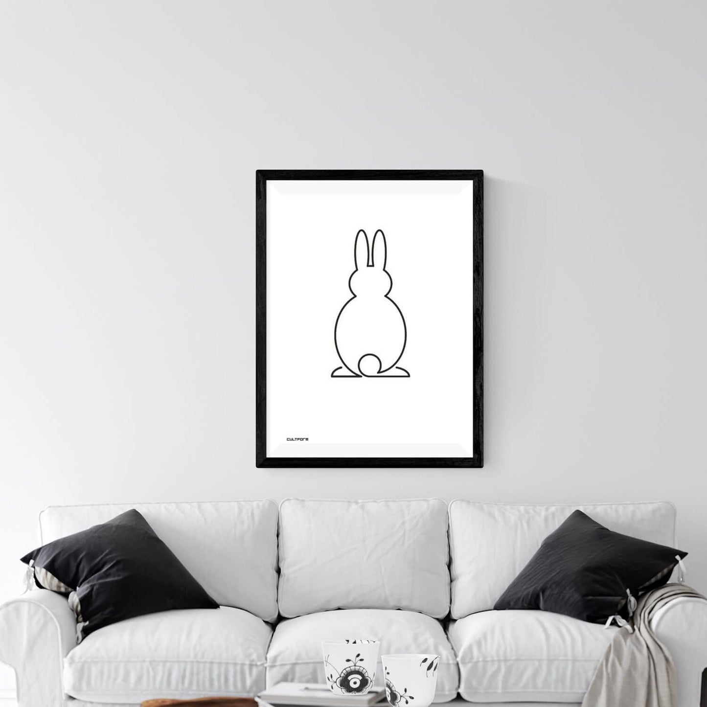 Druckgrafik "Osterhase Linie Schwarz"