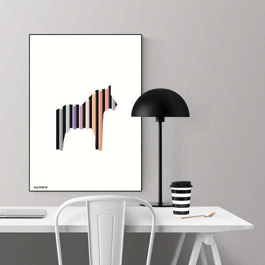 Print "Horse striped black colored No.1"