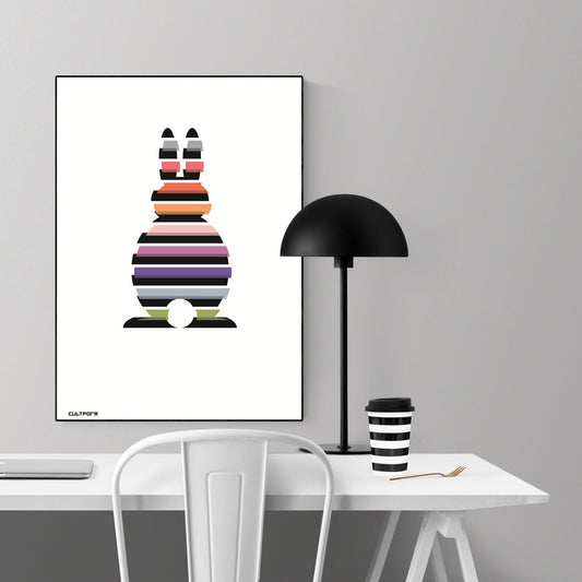 Print "Easter Bunny Striped Black Colorful No.1"