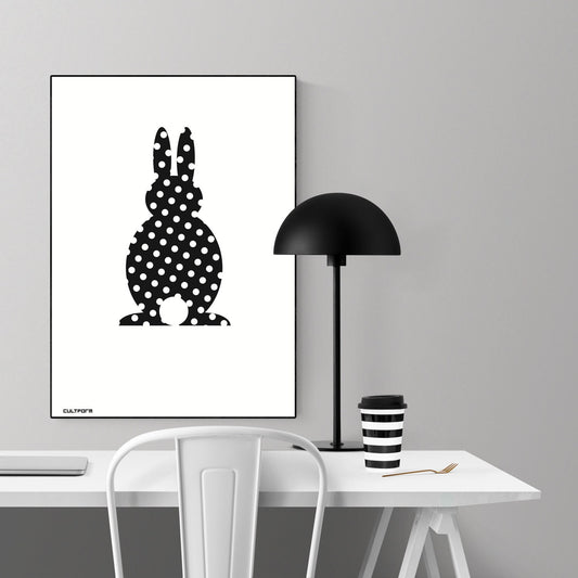 Print "Easter Bunny Dotted Black with White"