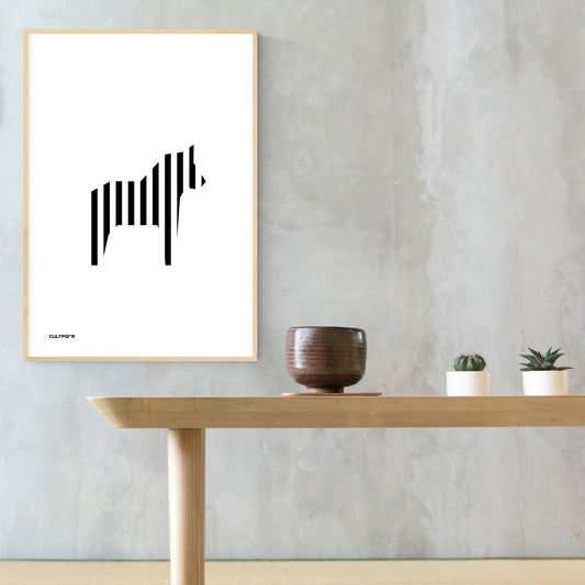 Print "Horse striped black and white"