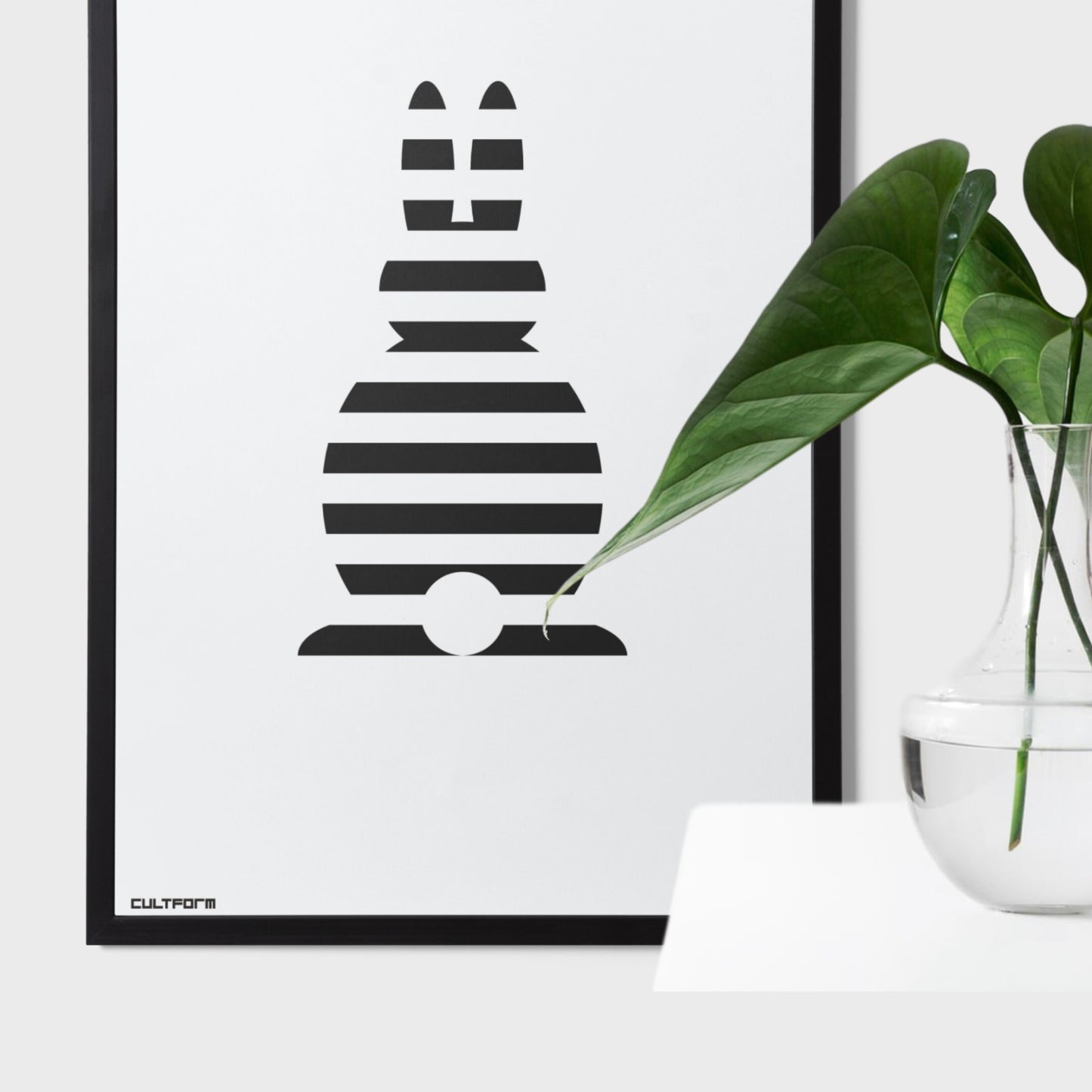 Osterposter: Grafik "Osterhase Gestreift SW" Download