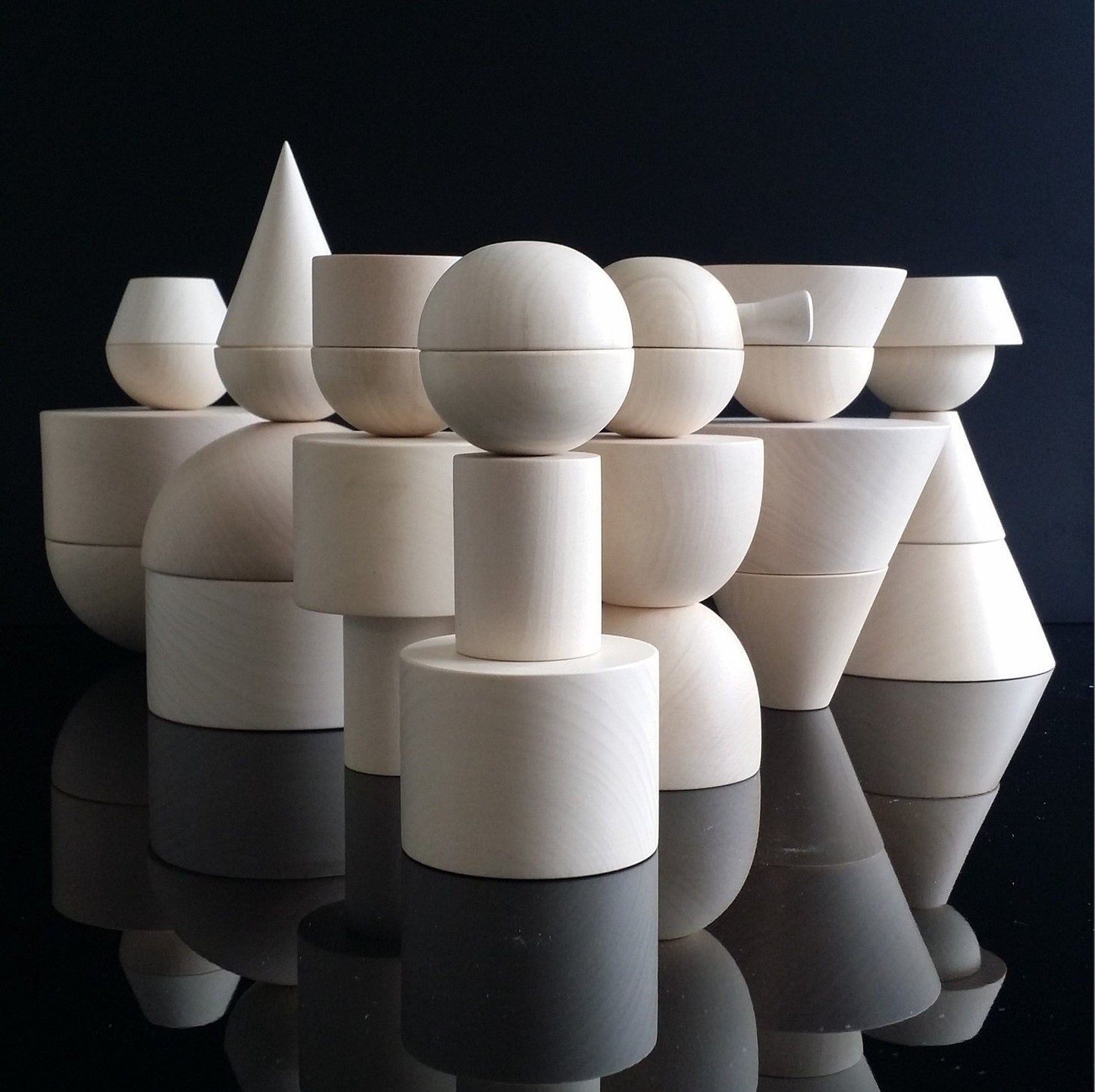 DIE STYLISCHEN DREI KÖNIGE, Stereotypen 3er Set | flexible Dekofiguren im Bauhaus-Stil | Cultform-Design