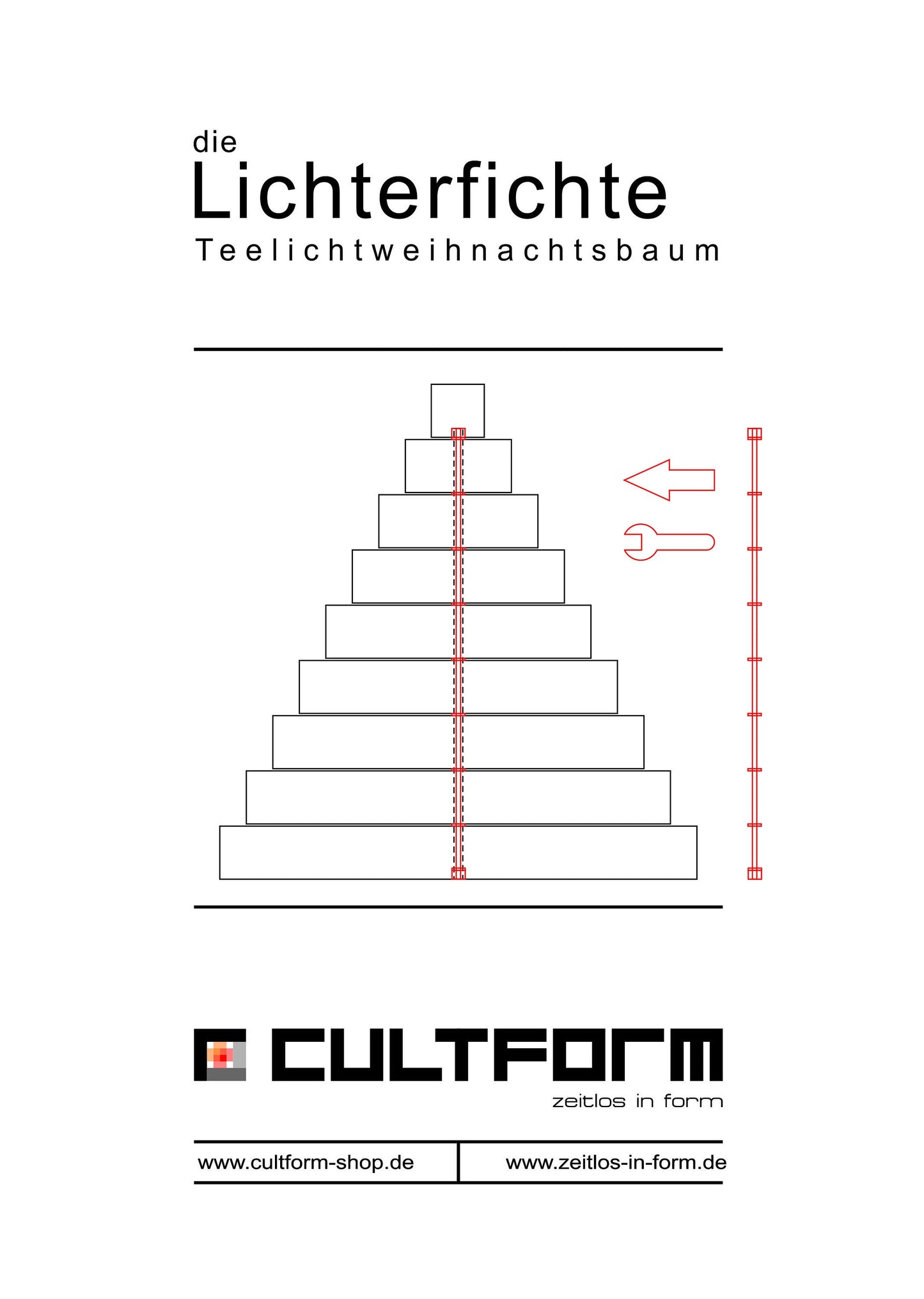 Lichterfichte | Alternative zum Weihnachtsbaum | Teelichthalter | Weihnachtsbaum aus Holz
