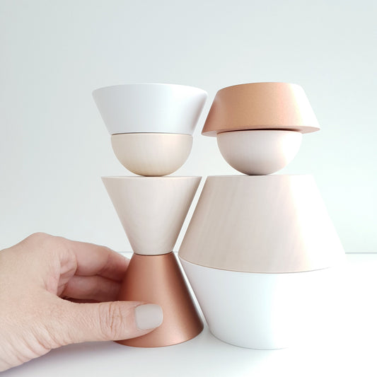 König + Königin, Stereotypen 2er Set | flexible Dekofiguren im Bauhaus-Stil | Cultform-Design