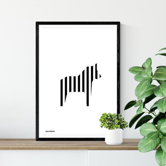 Grafica "Cavallo a strisce nero bianco" Scarica