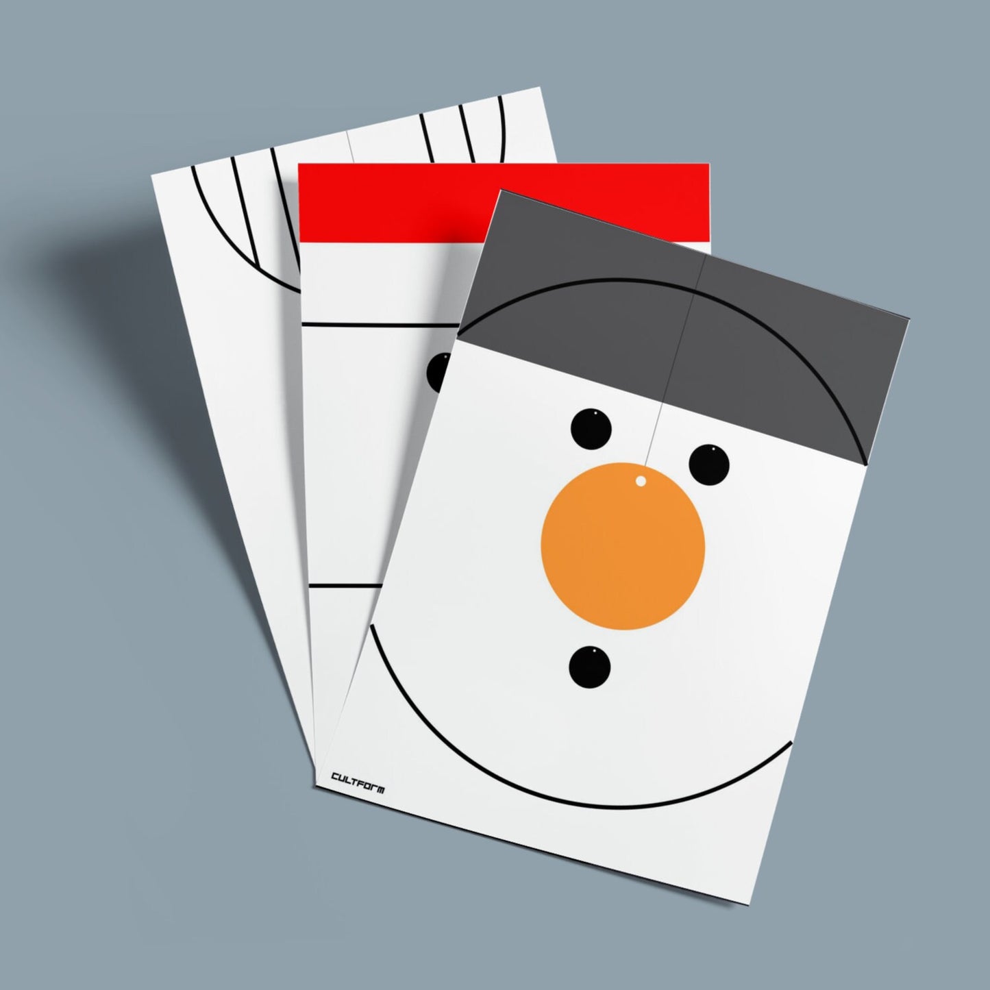 Scarica la grafica natalizia Rudolph Santa Snowman set di 3