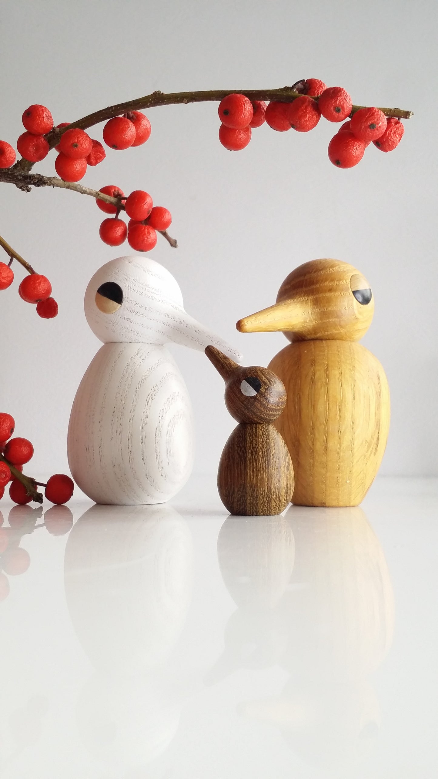 JOKER uccello in legno con testa mobile