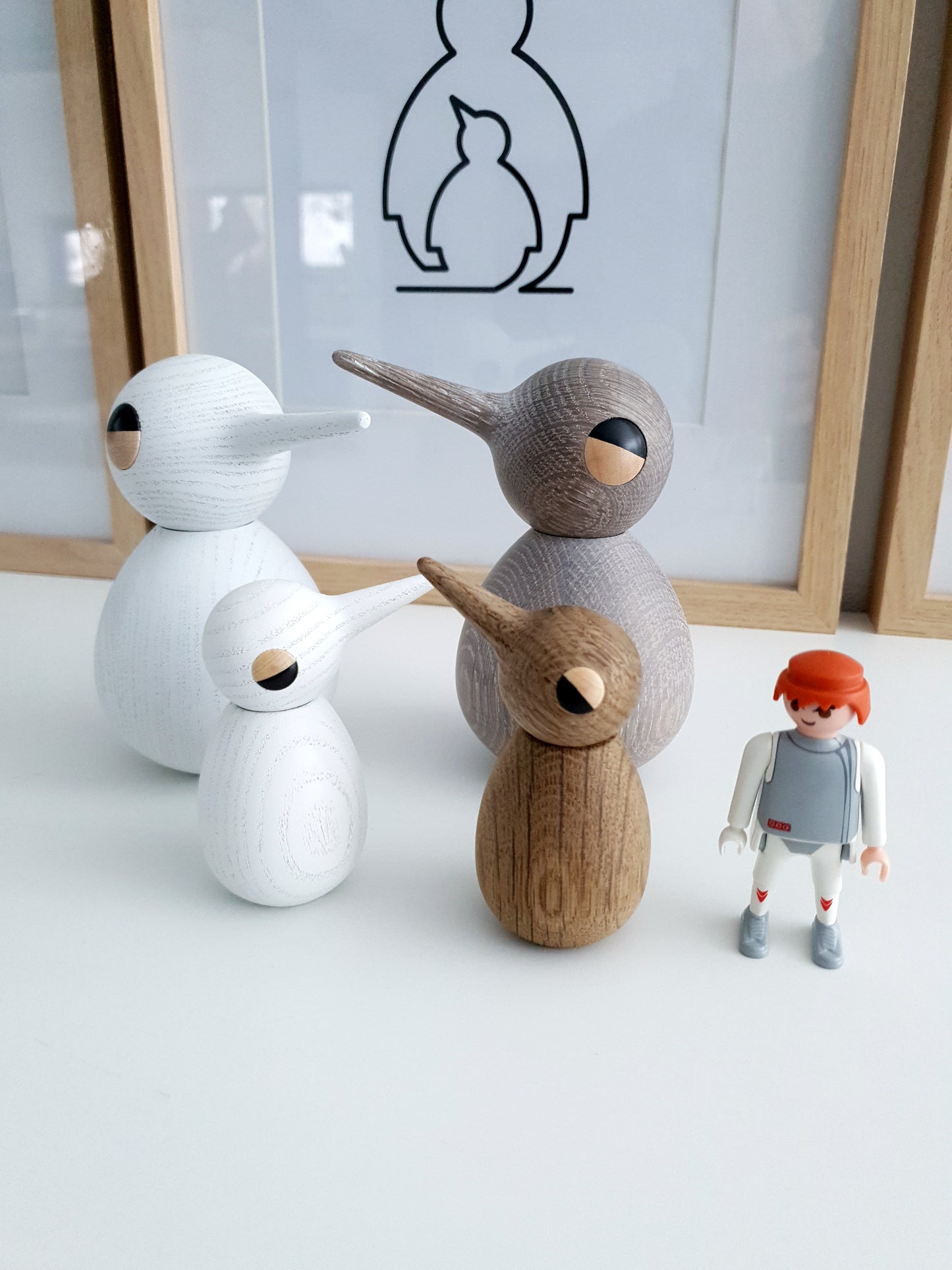 JOKER uccello in legno con testa mobile