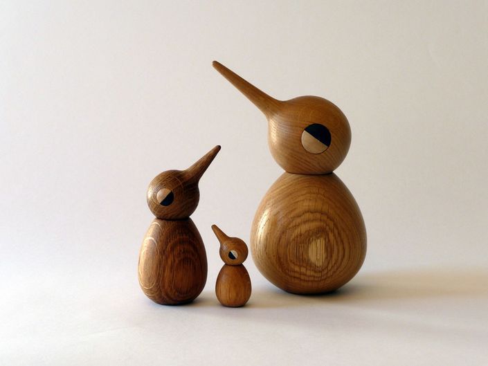 JOKER uccello in legno con testa mobile