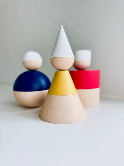 Oskar. Paul. + Walter. | Stereotypen 3er Set | flexible Dekofiguren im Bauhaus-Stil | Cultform-Design