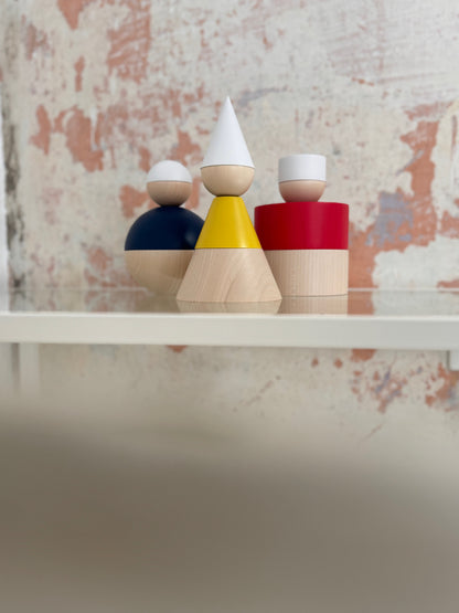 Oskar. Paul. + Walter. | Stereotypen 3er Set | flexible Dekofiguren im Bauhaus-Stil | Cultform-Design