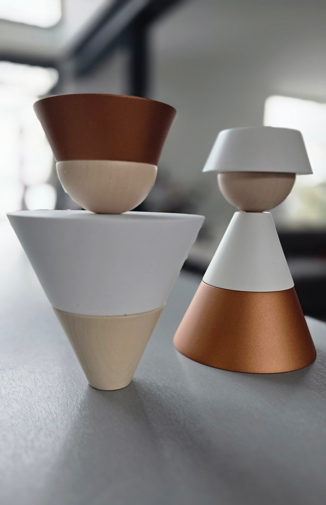 König + Königin, Stereotypen 2er Set | flexible Dekofiguren im Bauhaus-Stil | Cultform-Design