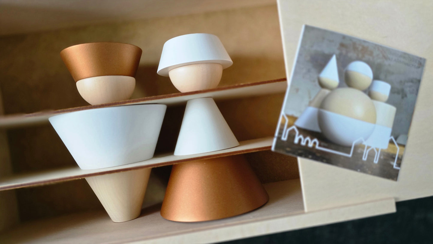 König + Königin, Stereotypen 2er Set | flexible Dekofiguren im Bauhaus-Stil | Cultform-Design