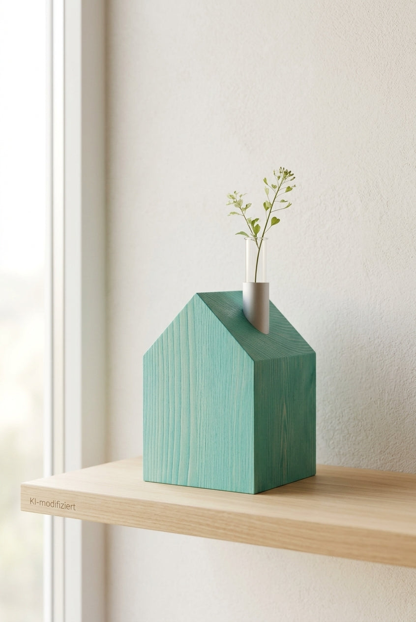 Candles &amp; Greenhouse L | House with chimney for household candles &amp; test tube as vase