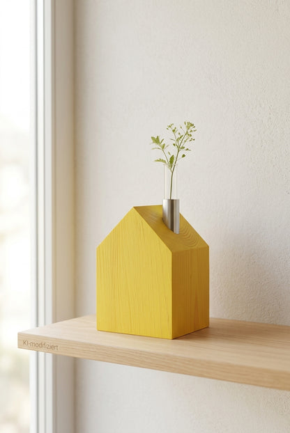 Candles &amp; Greenhouse L | House with chimney for household candles &amp; test tube as vase