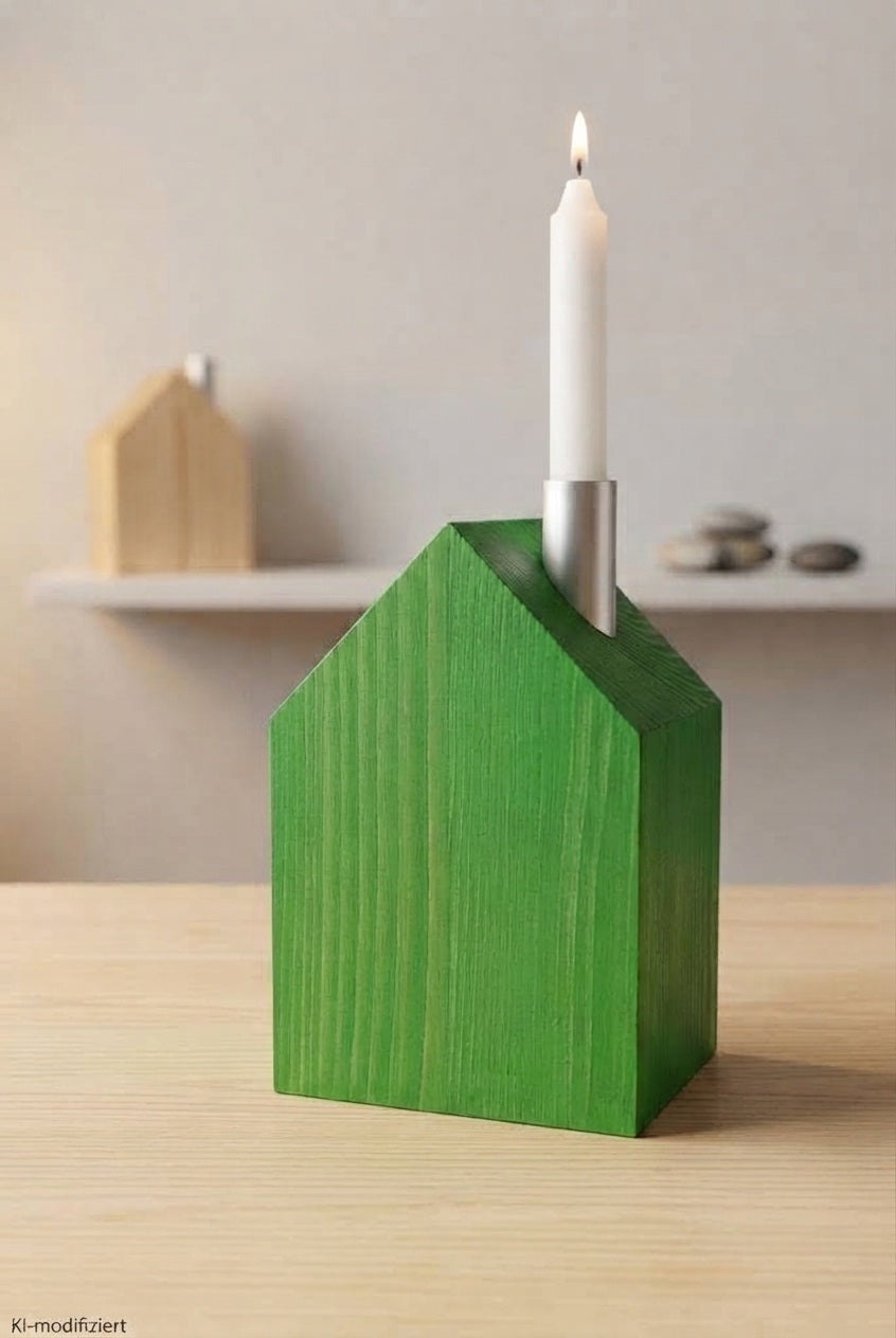 Candles &amp; Greenhouse L | House with chimney for household candles &amp; test tube as vase