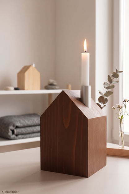 Candles &amp; Greenhouse L | House with chimney for household candles &amp; test tube as vase