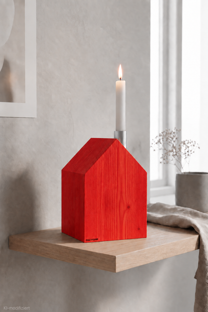 Candles &amp; Greenhouse L | House with chimney for household candles &amp; test tube as vase