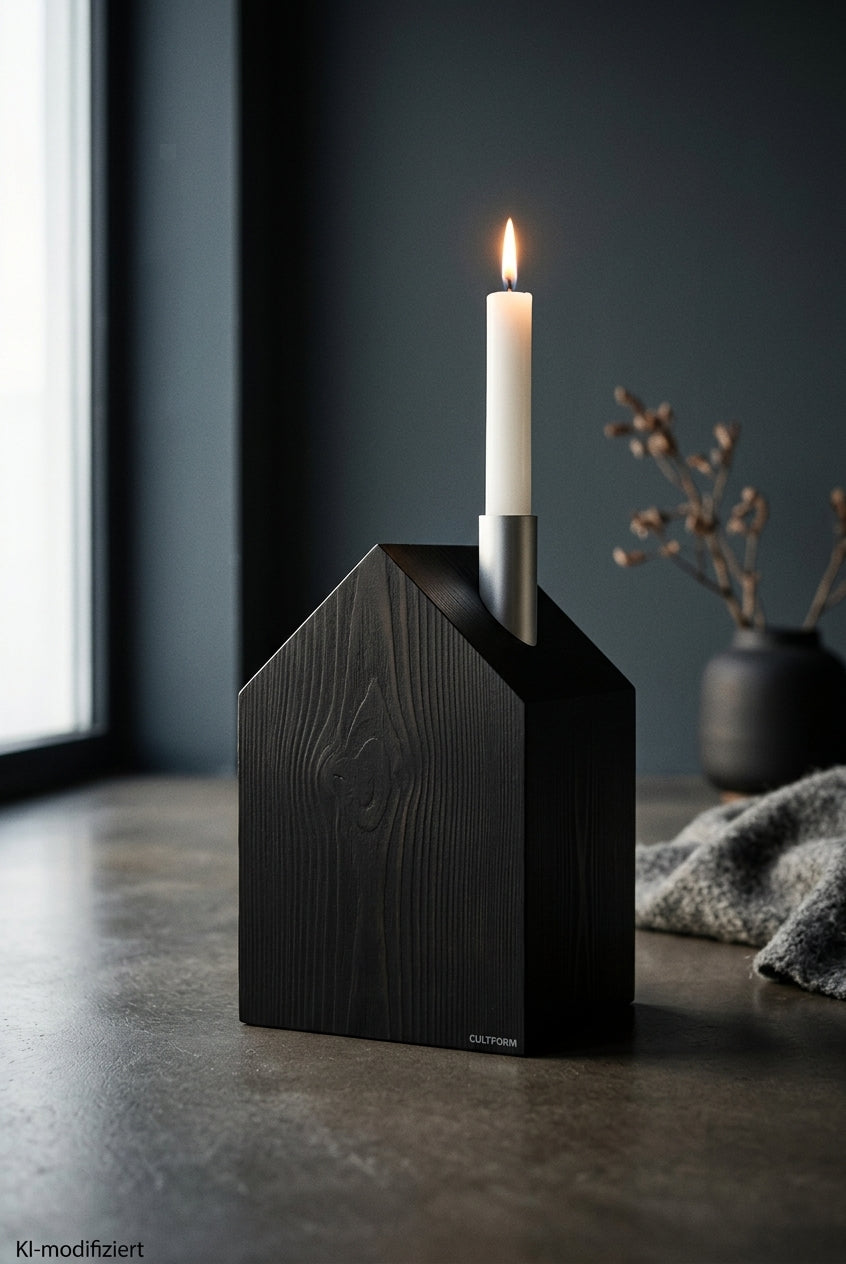 Candles &amp; Greenhouse L | House with chimney for household candles &amp; test tube as vase