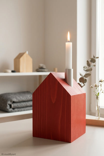 Candles &amp; Greenhouse L | House with chimney for household candles &amp; test tube as vase