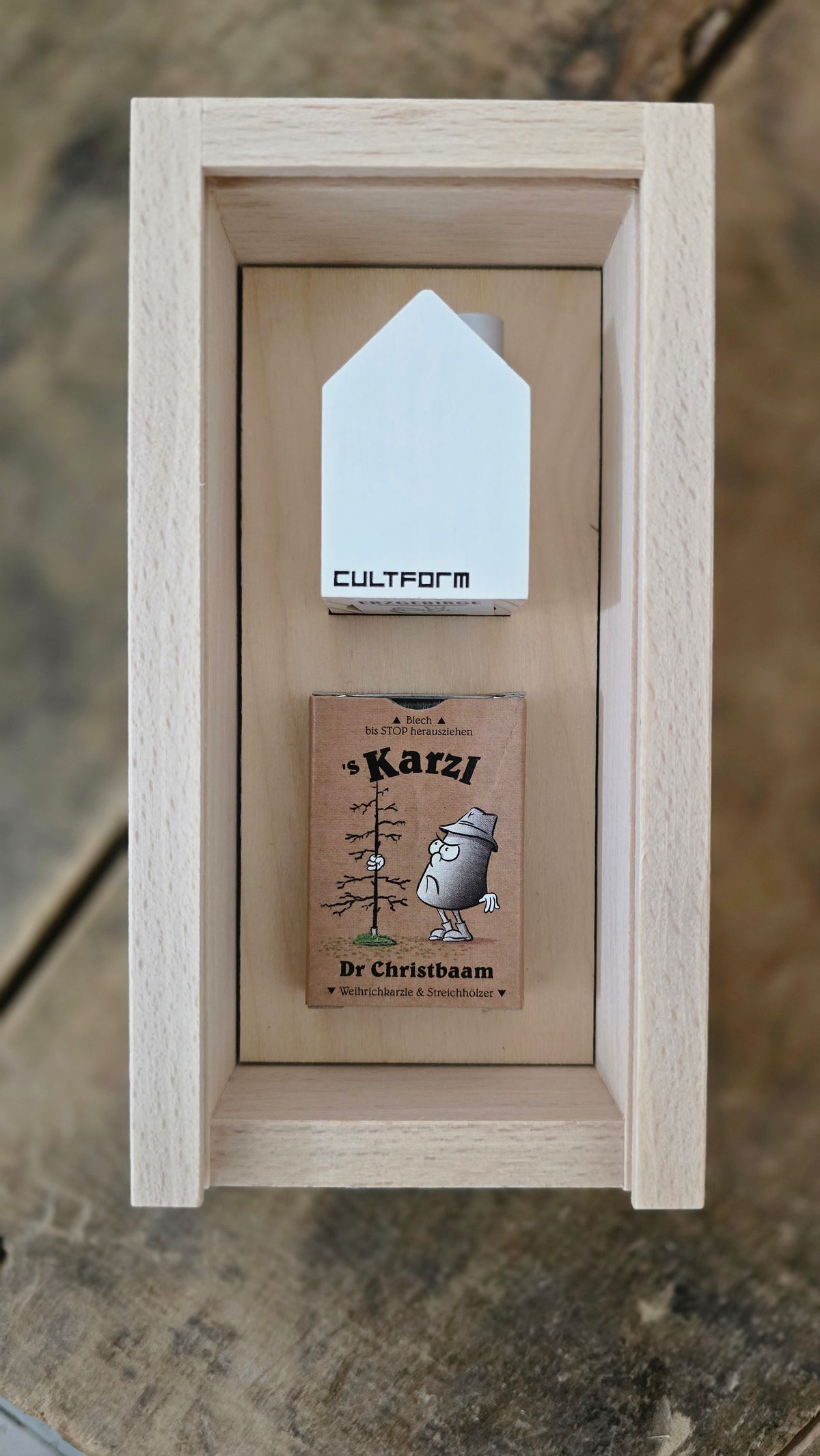 Räucherhaus Mini Gr. S im Set mit Huss Mini-Räucherkerzen Holzbox | Echt Erzgebirge