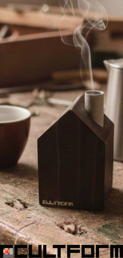Räucherhaus Mini Gr. S im Set mit Huss Mini-Räucherkerzen Holzbox | Echt Erzgebirge
