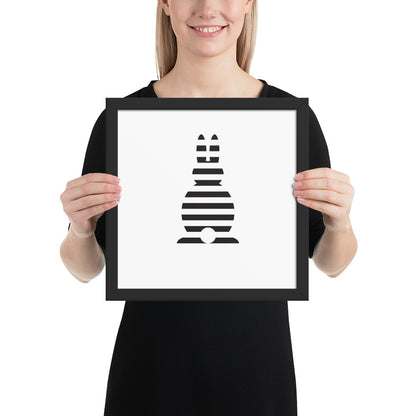 Gerahmtes Poster Osterhase gestreift