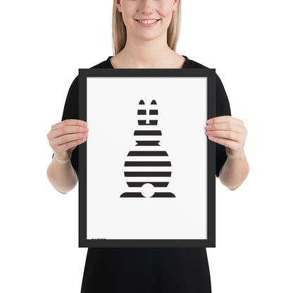 Gerahmtes Poster Osterhase gestreift