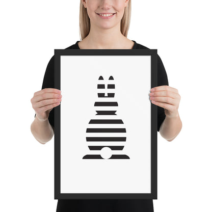 Gerahmtes Poster Osterhase gestreift