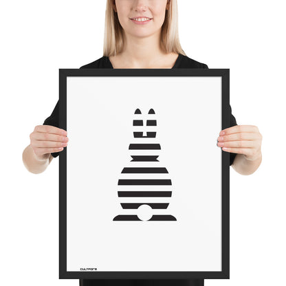 Gerahmtes Poster Osterhase gestreift