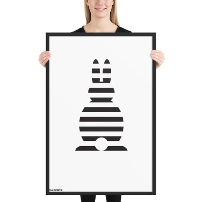 Gerahmtes Poster Osterhase gestreift