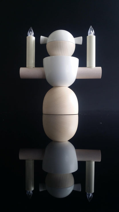 Angel + Miner, candlestick | flexible decorative figures in Bauhaus style | Cultform design