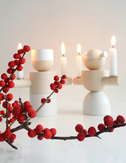Angel + Miner, candlestick | flexible decorative figures in Bauhaus style | Cultform design