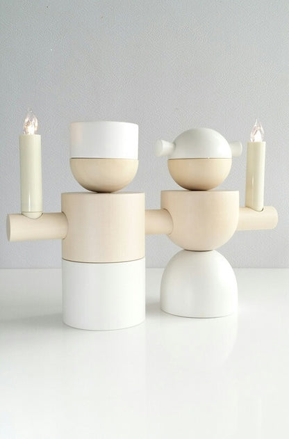 Angel + Miner, candlestick | flexible decorative figures in Bauhaus style | Cultform design