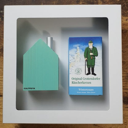 RÄUCHERHAUS modern mit Räucherkerzen im Geschenkset | Echt Erzgebirge