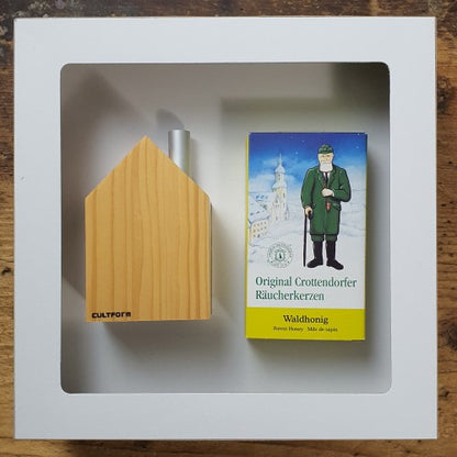 RÄUCHERHAUS modern mit Räucherkerzen im Geschenkset | Echt Erzgebirge