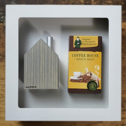 RÄUCHERHAUS modern mit Räucherkerzen im Geschenkset | Echt Erzgebirge